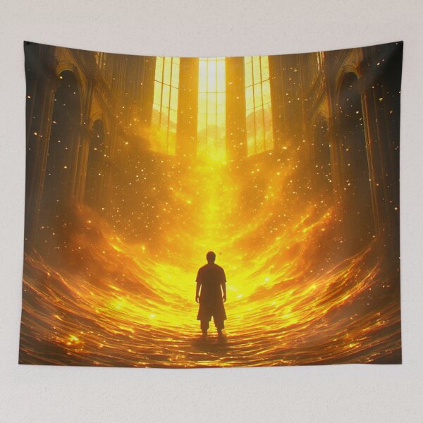 Item preview, Cinematic Art: A Wanderer Amidst Golden Aura 4 designed and sold by Gryfonarts.