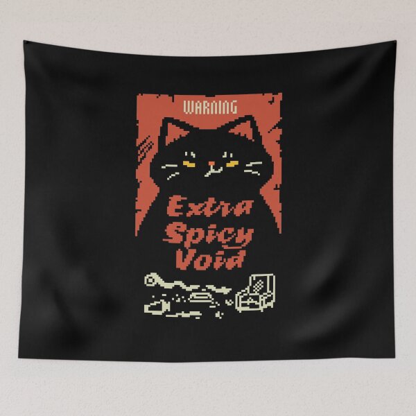 Item preview, Warning: Extra Spicy Void - Retro Black Cat Pixel Art Poster designed and sold by bitwoofstudio.