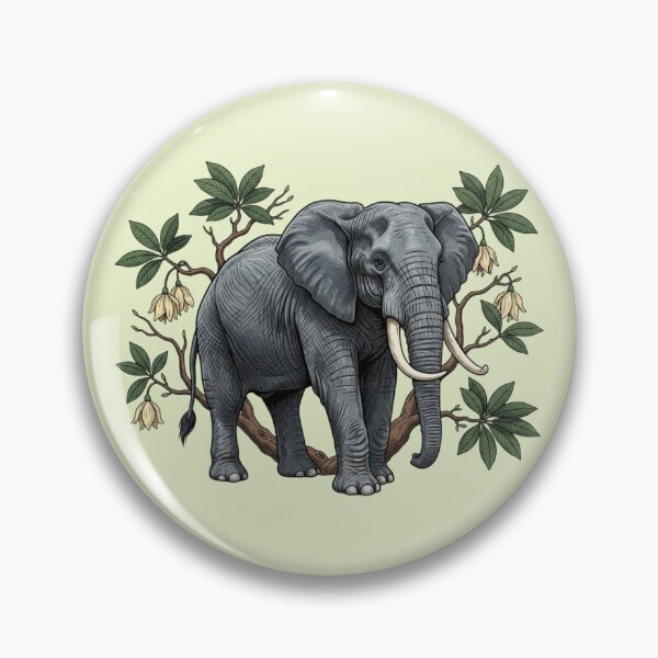 Item preview, African Elephant and Baobab Botanical Illustration designed and sold by BirdsnStuff.