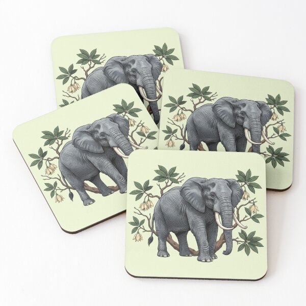 Item preview, African Elephant and Baobab Botanical Illustration designed and sold by BirdsnStuff.