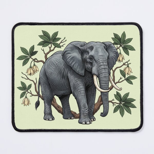 Item preview, African Elephant and Baobab Botanical Illustration designed and sold by BirdsnStuff.