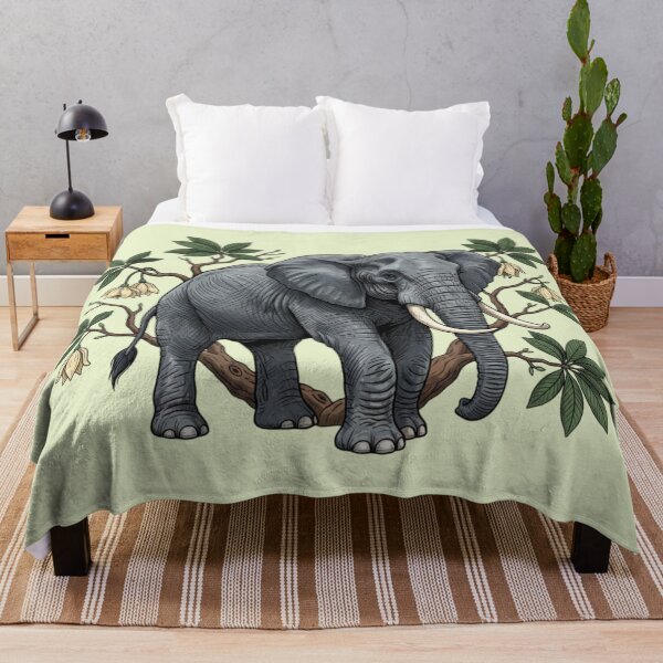 Item preview, African Elephant and Baobab Botanical Illustration designed and sold by BirdsnStuff.