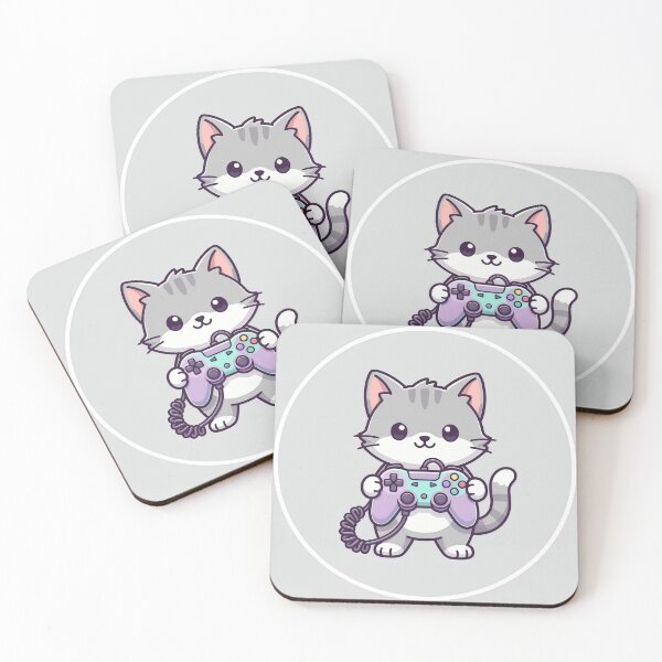 Item preview, Cute Gamer Kitten Controller Badge – Kawaii Cat Gaming Vector Illustration designed and sold by Furfolkz.