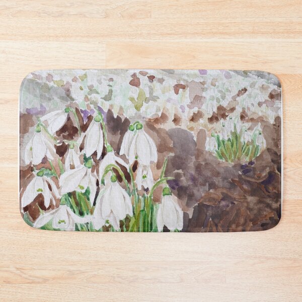 Item preview, snowdrops carpet in wood watercolour  designed and sold by ColorandColor.