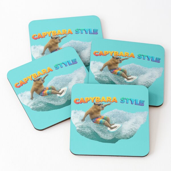 Item preview, Capybara Surfing Style – Fun and Colorful Beach Design of a Capybara designed and sold by G-A-D-U.
