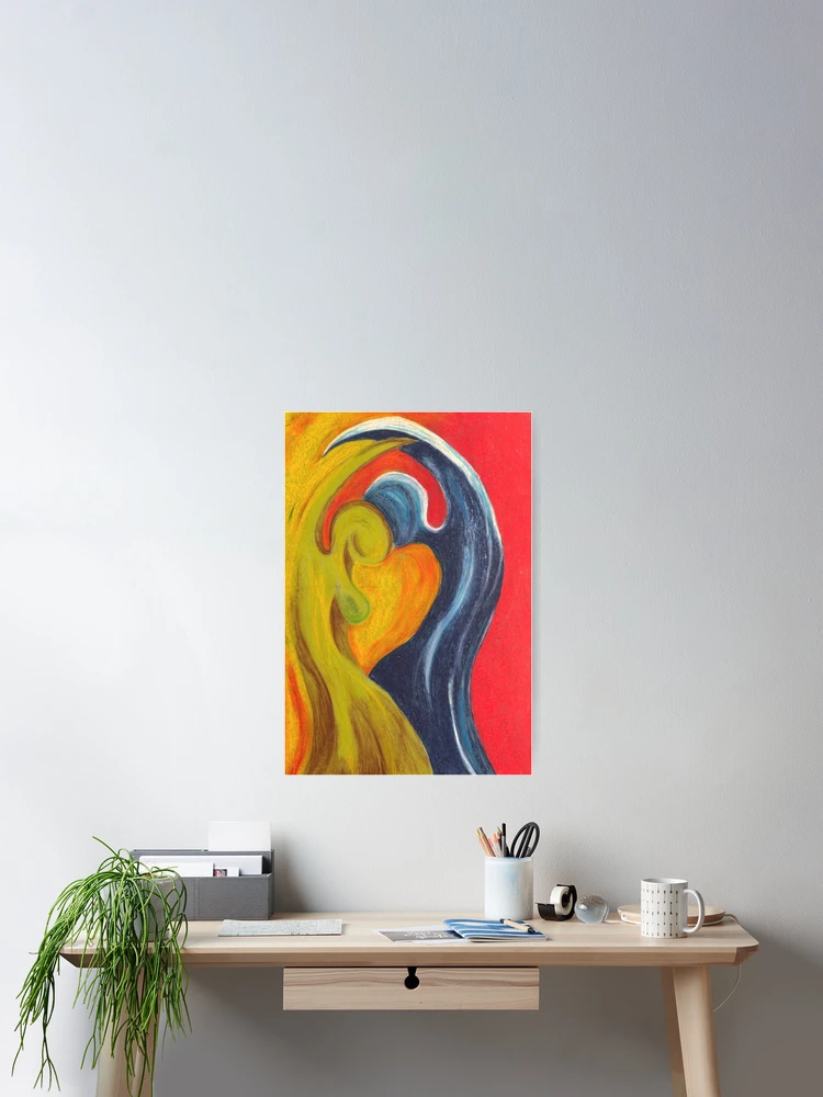 Thumbnail 2 of 3, Poster, Abstract Heart Shape Color Flow designed and sold by BetweenForms.