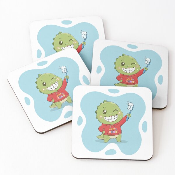 Item preview, Chhota Dino Brushing Teeth – Cute Kids Dental Hygiene Cartoon designed and sold by MeeraArts&Crafts.