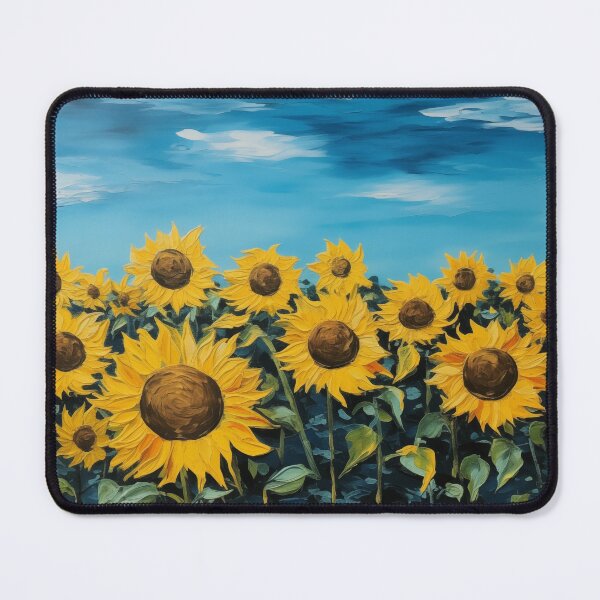 Item preview, Sunflower painting Van Gogh Inspired Post-Impressionist Stylistic Design designed and sold by BriAngelaBubbleDesigns.