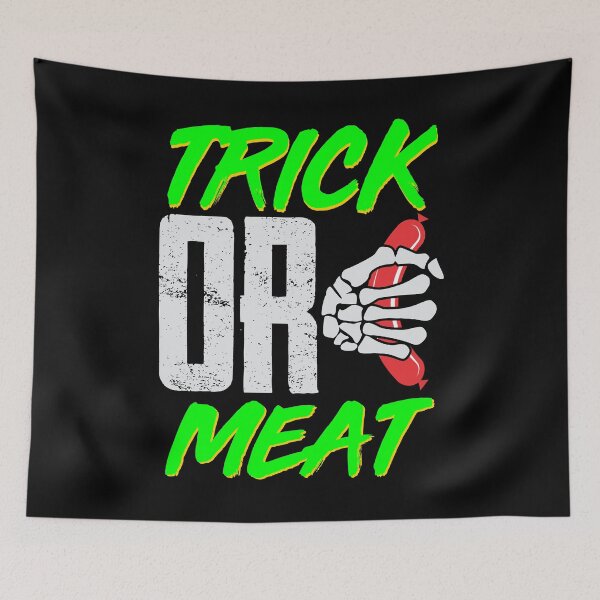 Item preview, Trick Or Meat Funny Halloween Design For Meat Lovers Butcher Butcher BBQ designed and sold by Basti09.