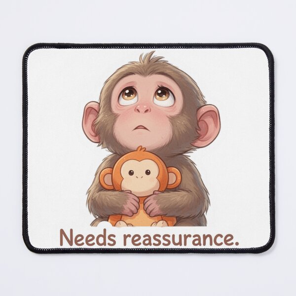 Item preview, Emotional Support Monkey Sticker – “Needs Reassurance” designed and sold by magiquecreations.