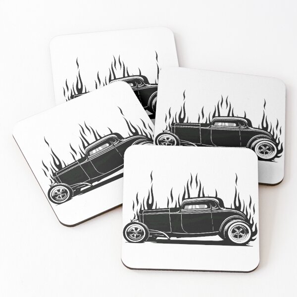 Item preview, Classic Hot Rod Blk/Wht with flames designed and sold by Digital Specialties.