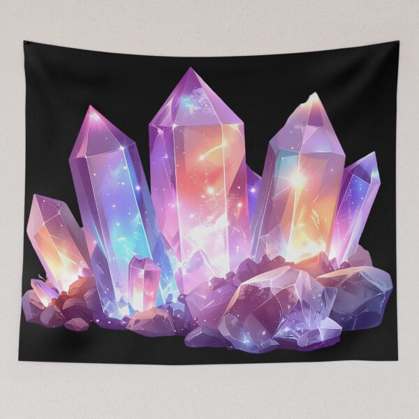 Item preview, Luminous Purple Nebula Crystal Cluster Art designed and sold by CrystalVanta.