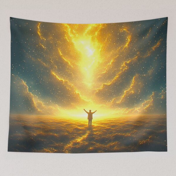 Item preview, Cinematic Art: A Wanderer Amidst Golden Aura 5 designed and sold by Gryfonarts.