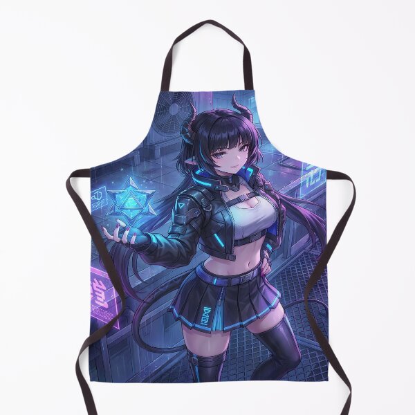 Item preview, Anime Devil Girl in Cyberpunk Cityscape designed and sold by ChiqueAvenue.