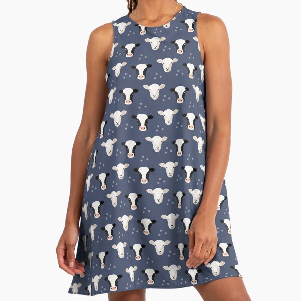 Blue Cow Dresses for Sale | Redbubble