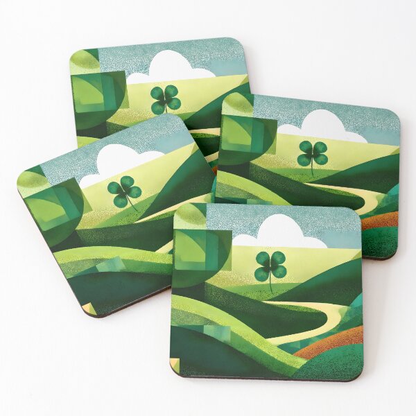 Item preview, Green Hills and Shamrock Illustration designed and sold by Koalangel.