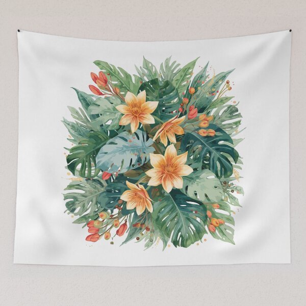 Item preview, Blooming Variegata: A Vibrant Watercolor Botanical Symphony designed and sold by GreenBotanist.