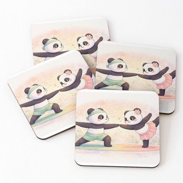 Item preview, Harmony Flow Pandas - Kawaii Yoga Panda Couple. designed and sold by Lylysun.