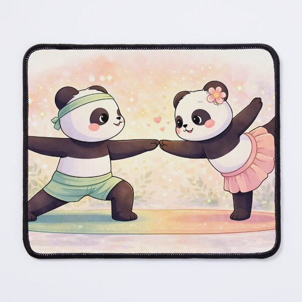 Item preview, Harmony Flow Pandas - Kawaii Yoga Panda Couple. designed and sold by Lylysun.