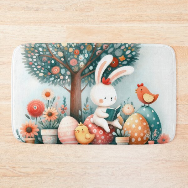 Item preview, Cute Rabbit Reading Book with Easter Egg and Chick designed and sold by ideandesign.