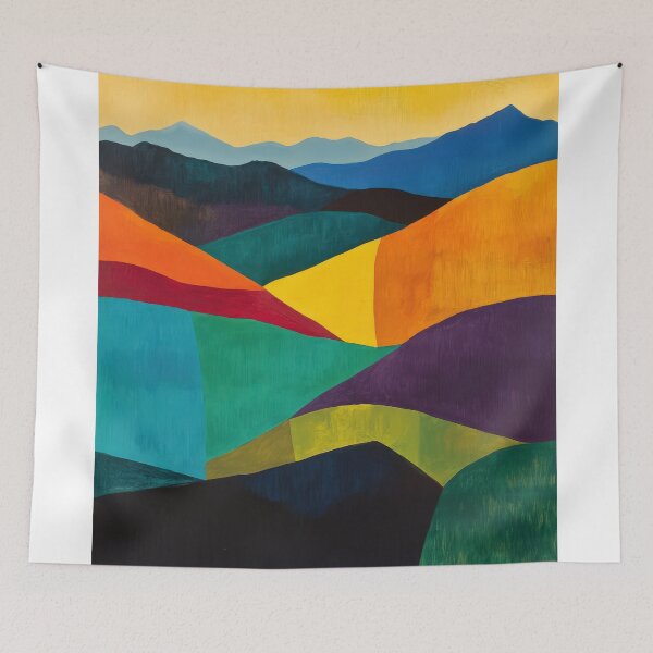 Item preview, Original Paintings by Etel Adnan, Etel Adnan Color Landscape Art designed and sold by OilArtLittle.