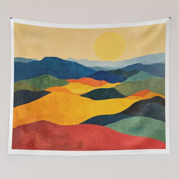 Item preview, Original Paintings by Etel Adnan, Etel Adnan Color Landscape Art designed and sold by OilArtLittle.