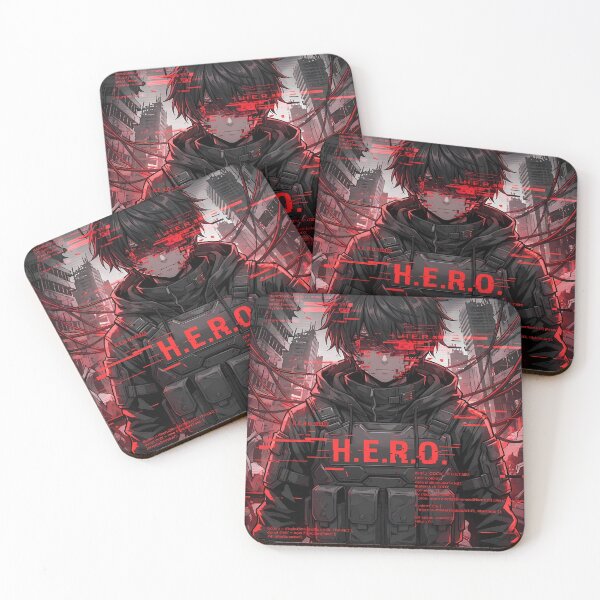 Item preview, Cyberpunk Anime Hero in Dystopian Cityscape designed and sold by ChiqueAvenue.