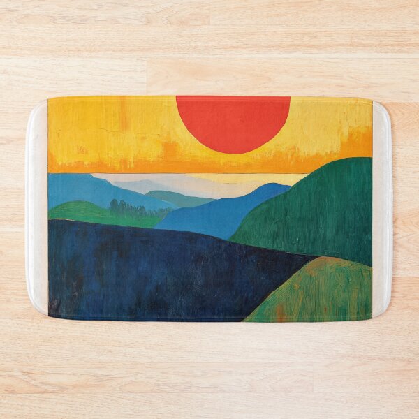 Item preview, Original Paintings by Etel Adnan, Etel Adnan Color Landscape Art designed and sold by OilArtLittle.