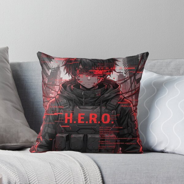 Item preview, Cyberpunk Anime Hero in Dystopian Cityscape designed and sold by ChiqueAvenue.