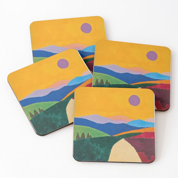 Item preview, Original Paintings by Etel Adnan, Etel Adnan Color Landscape Art designed and sold by OilArtLittle.
