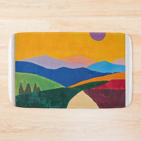 Item preview, Original Paintings by Etel Adnan, Etel Adnan Color Landscape Art designed and sold by OilArtLittle.