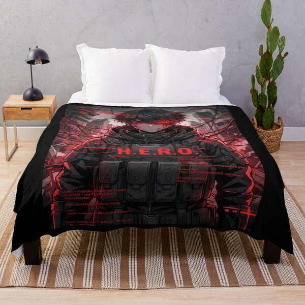 Item preview, Cyberpunk Anime Hero in Dystopian Cityscape designed and sold by ChiqueAvenue.