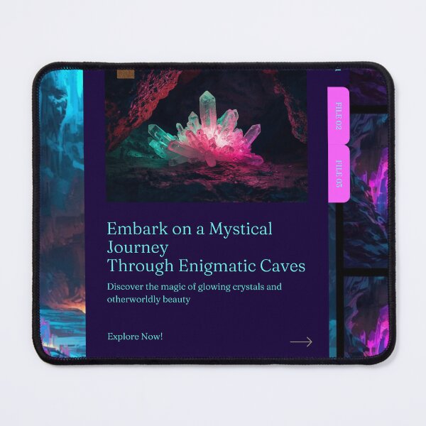 Item preview,  Neon Crystal Cave – Glowing Bioluminescent Sci‑Fi Fantasy Poster  إ designed and sold by Dzblack.