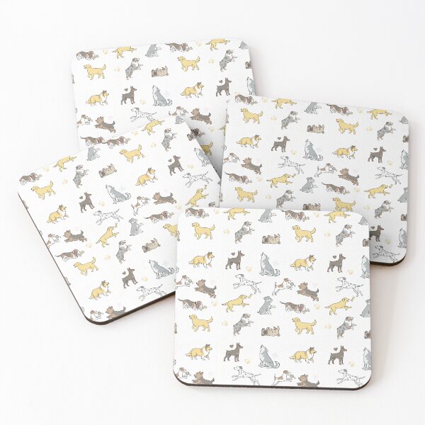 Item preview, Cute Dog Breeds Pattern with Hearts designed and sold by iPrintPaws.