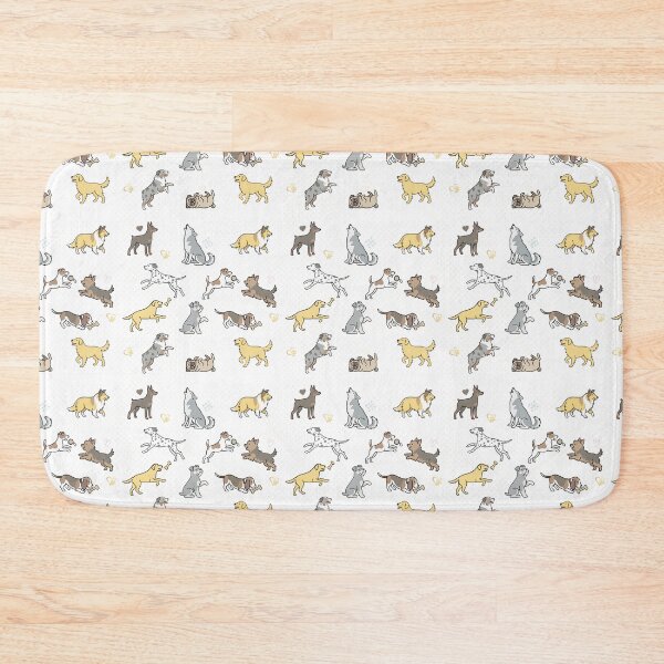 Item preview, Cute Dog Breeds Pattern with Hearts designed and sold by iPrintPaws.