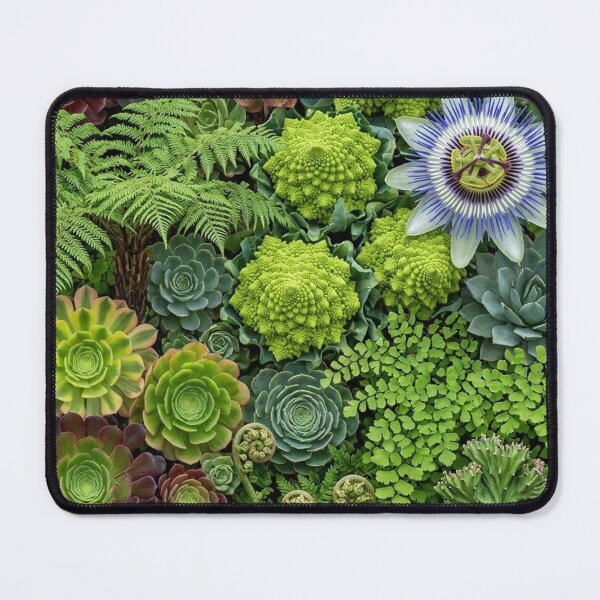 Item preview, Botanical Fractal Tapestry: Succulents, Romanesco & Passionflower designed and sold by Sybille-Yates.