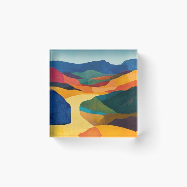 Item preview, Original Paintings by Etel Adnan, Etel Adnan Color Landscape Art designed and sold by OilArtLittle.