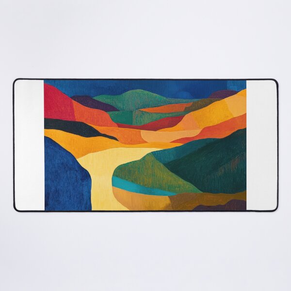 Item preview, Original Paintings by Etel Adnan, Etel Adnan Color Landscape Art designed and sold by OilArtLittle.