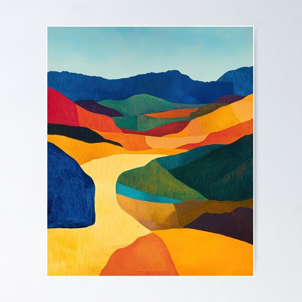 Item preview, Original Paintings by Etel Adnan, Etel Adnan Color Landscape Art designed and sold by OilArtLittle.