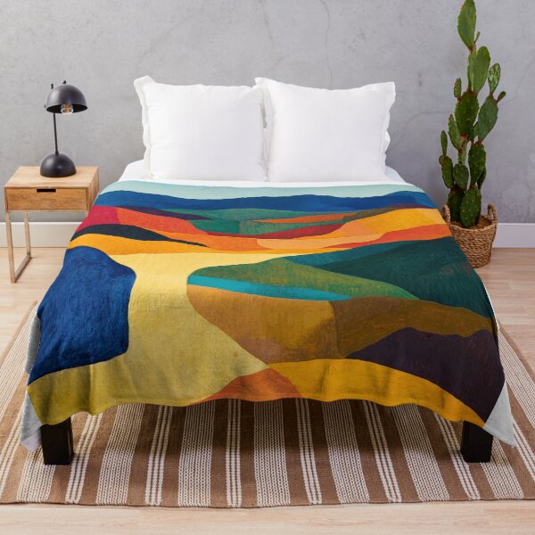 Item preview, Original Paintings by Etel Adnan, Etel Adnan Color Landscape Art designed and sold by OilArtLittle.