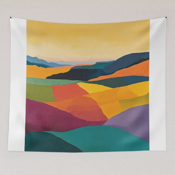 Item preview, Original Paintings by Etel Adnan, Etel Adnan Color Landscape Art designed and sold by OilArtLittle.