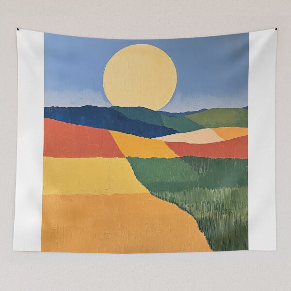 Item preview, Original Paintings by Etel Adnan, Etel Adnan Color Landscape Art designed and sold by OilArtLittle.