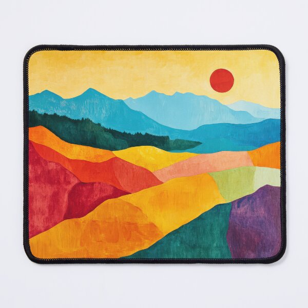 Item preview, Original Paintings by Etel Adnan, Etel Adnan Color Landscape Art designed and sold by OilArtLittle.