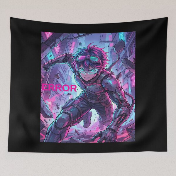Item preview, Cyberpunk Anime Character in Action designed and sold by ChiqueAvenue.