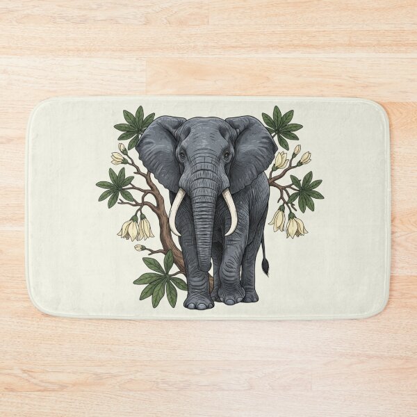 Item preview, African Elephant Portrait with Baobab Flowers designed and sold by BirdsnStuff.