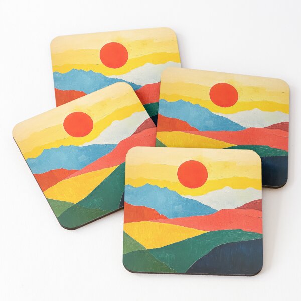 Item preview, Original Paintings by Etel Adnan, Etel Adnan Color Landscape Art designed and sold by OilArtLittle.