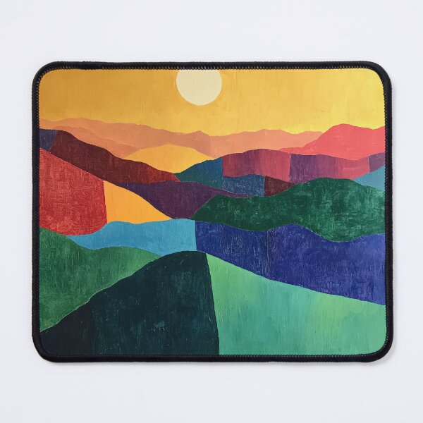Item preview, Original Paintings by Etel Adnan, Etel Adnan Color Landscape Art designed and sold by OilArtLittle.