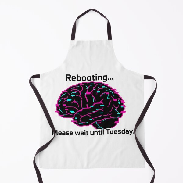 Item preview, Rebooting Please Wait Until Tuesday Funny Burnout Remote Work Sticker designed and sold by ZYNORAworld.