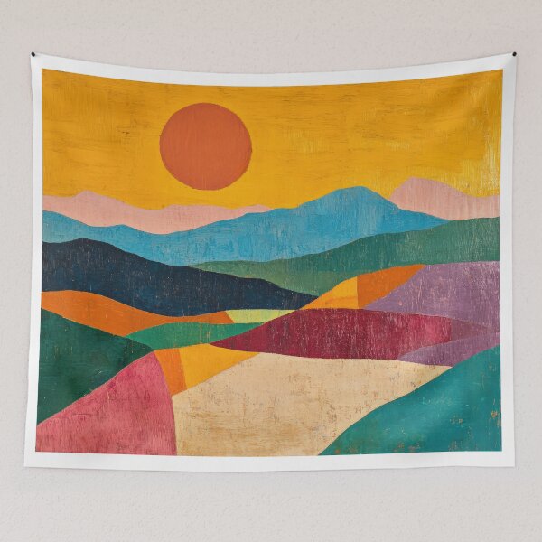 Item preview, Original Paintings by Etel Adnan, Etel Adnan Color Landscape Art designed and sold by OilArtLittle.