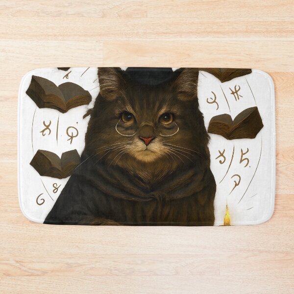 Item preview, Mystical Wizard Cat Reading Ancient Spell Book – Magical Fantasy Art designed and sold by Cat-astrophes.